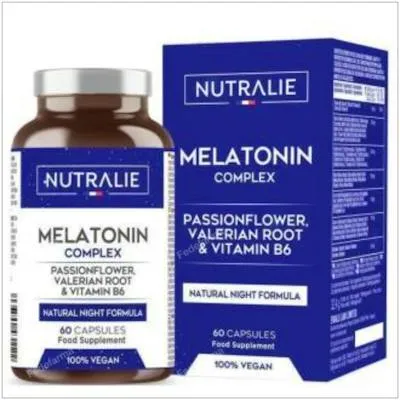 Melatonina complex pasiflora valeriana 60 cápsulas, Nutralie