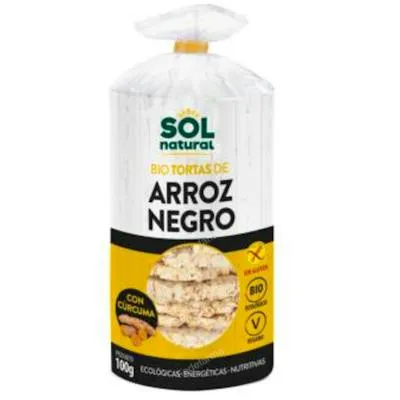 Tortas de arroz negro y cúrcuma 100 g, Solnatural