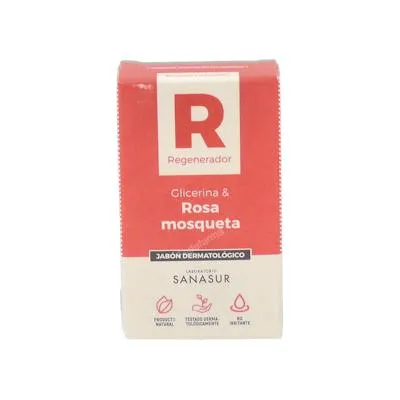 Jabón glicerina rosa mosqueta 100 g, Sanasur