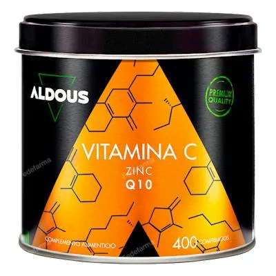 Vitamina C con zinc y coenzima Q10 400 comprimidos, Aldous Bio