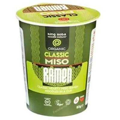 Vaso sopa ramen miso sin gluten BIO 85 g, King Soba