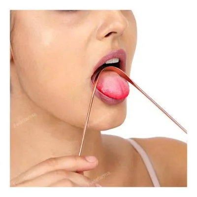 Raspador de lengua de cobre con bolsa, E-koala