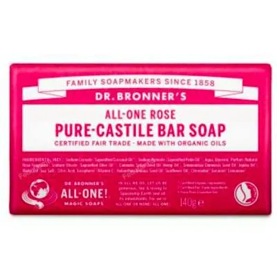 Jabón en pastilla rosas 140 g, Dr. Bronner´s