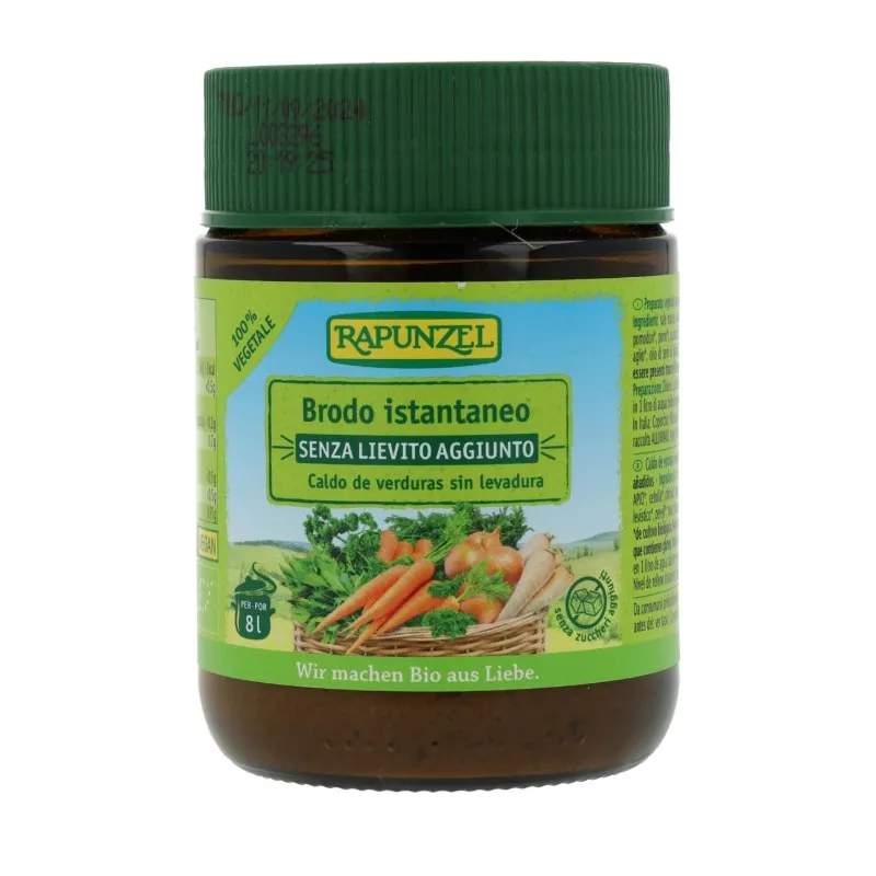 Caldo verduras sin levadura brodo 140 g, Rapunzel