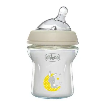 Biberão nat b/larga sili redon flu len +0 ml 150 ml, Chicco