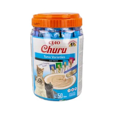 Churu cat varietà di tonno 50 bustine da 4 stick di snack vet 15 g, Churu Vet