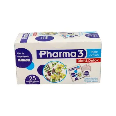 BIE3 pharma 3 diet & detox infusión 25 sobres, Bie 3