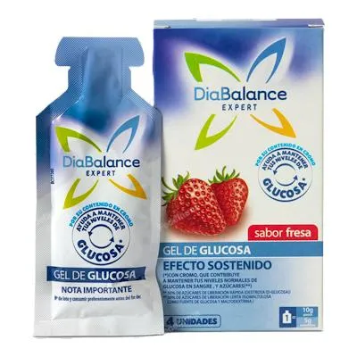 Gel glucosa efecto sostenido fresa 4 uds., Diabalance