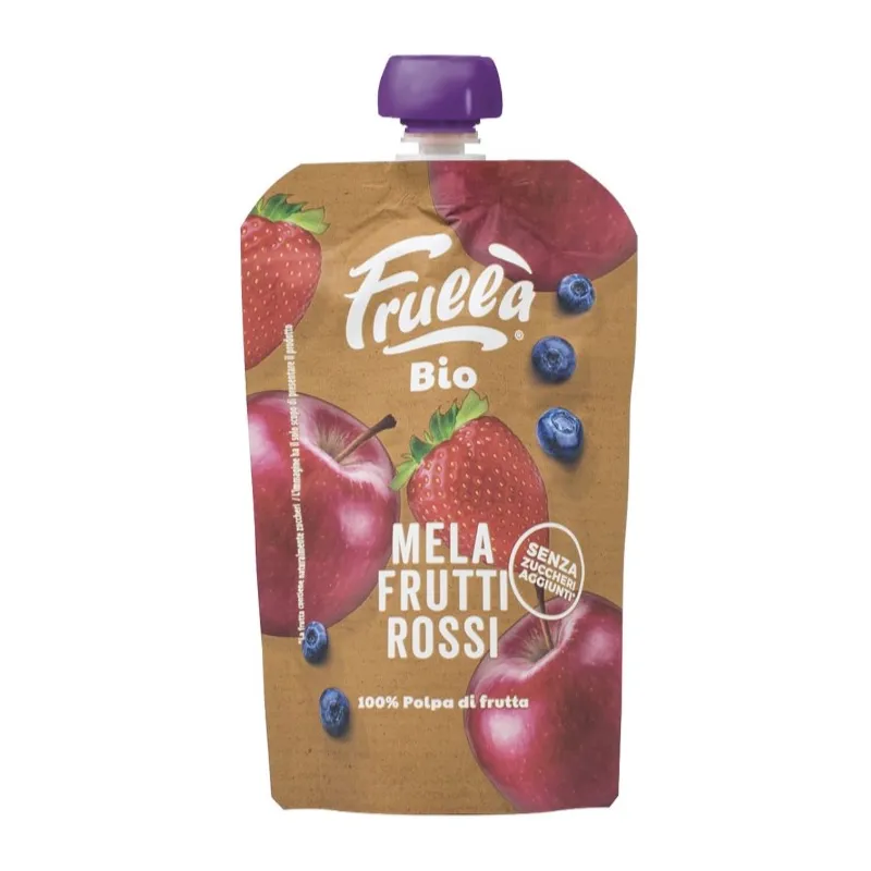 Puré de manzana arándanos y fresa, Frulla