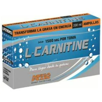L-carnitina 1500 mg 20 ampollas, Mega Plus