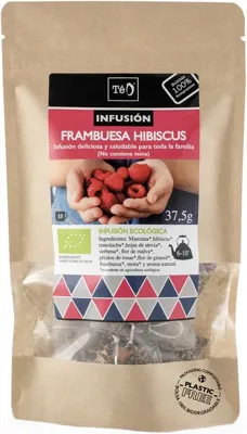 Infusión frambuesa hibiscus 15 bolsas téo-teo 37,5 g, Teo Bio