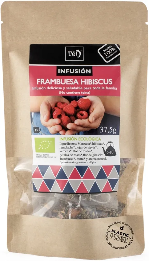 Himbeer-Hibiskus-Kräutertee 15 Beutel Téo-Teo 37,5 g, Teo Bio