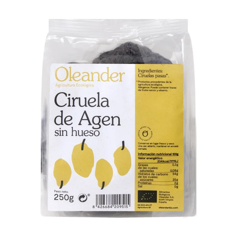 Ciruelas sin hueso de agen 250 g, Oleander