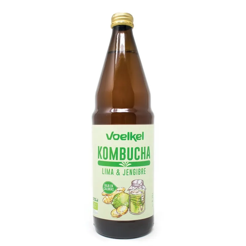 Kombucha lima y jengibre BIO 750 ml, Voelkel