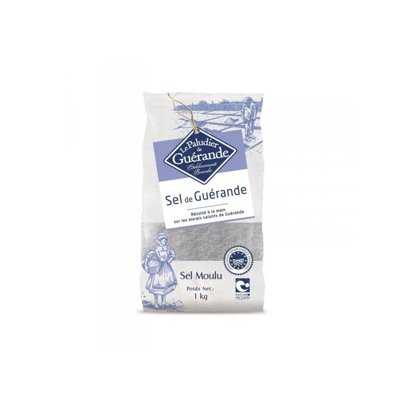 Feines graues Meersalz 1 kg, Guérande