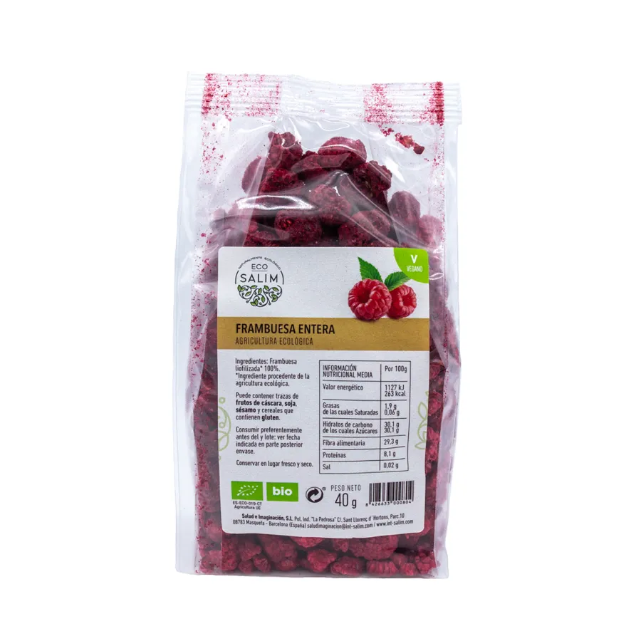 Frambuesa Entera BIO 40 g, Ecosalim