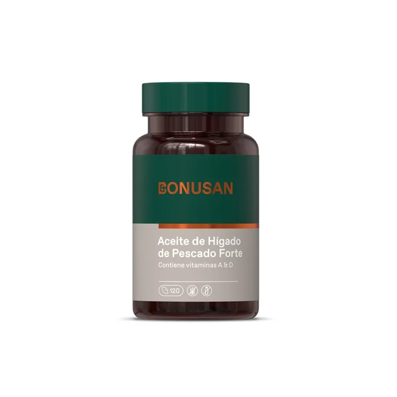 Aceite de hígado de pescado forte 120 perlas, Bonusan