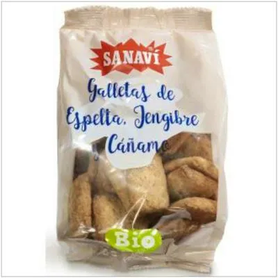 Galleta de espelta jengibre y cañamo BIO 200 g, Sanavi