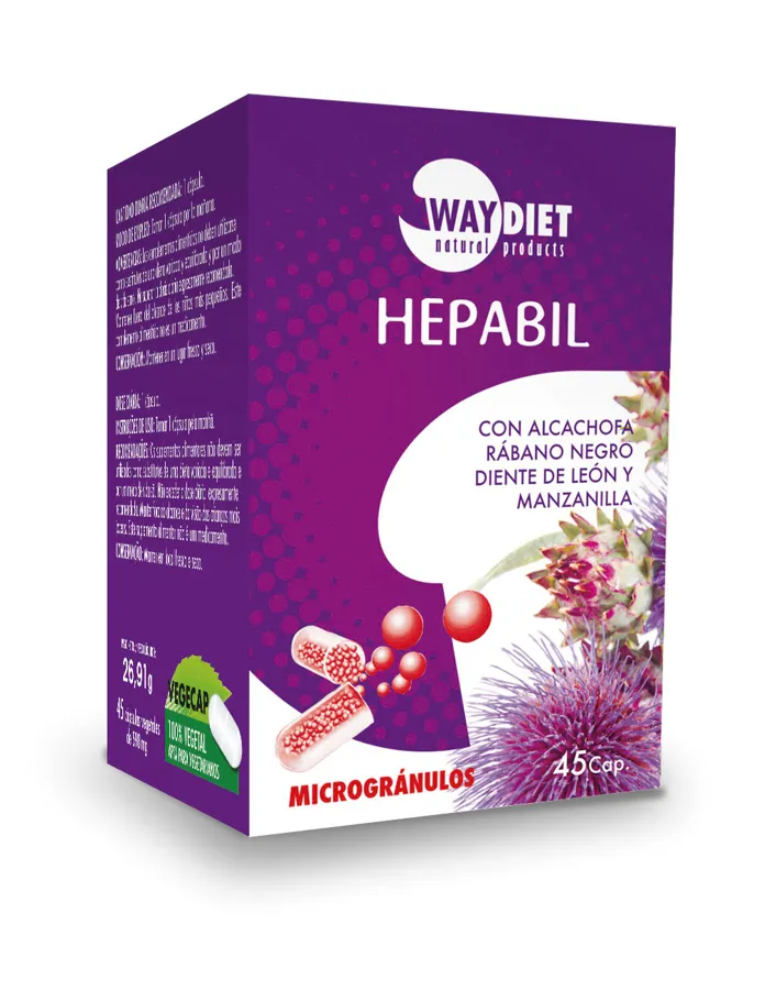 Hepabil 400 mg 45 cápsulas, Waydiet