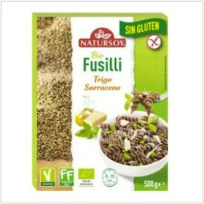 Fusilli de trigo sarraceno sin gluten BIO 500 g, Natursoy