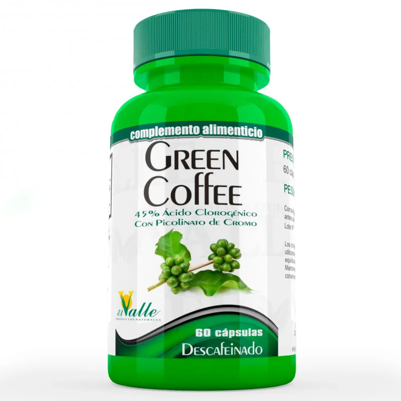 Grüner Kaffee Descafei. 60 Kapseln Valle, El Valle