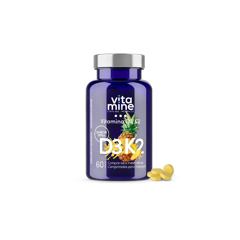 Vitamina d3+k2 masticab. sabor piña 60 comprimidos, Herbora