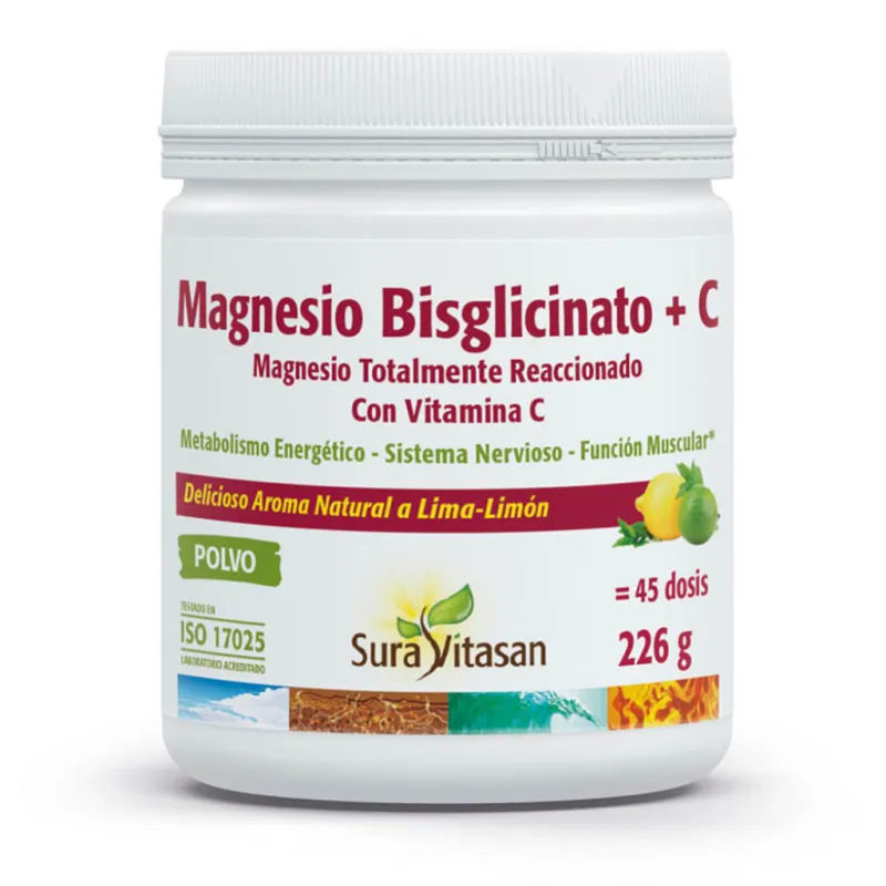 Magnesio bisglicinato + c polvo 226 g, Sura Vitasan