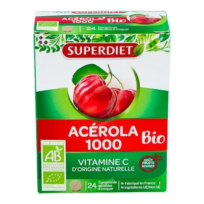 Acerola 1000 BIO 24 comprimidos masticables, Superdiet