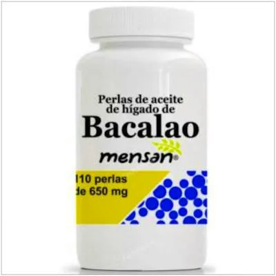 Aceite de hígado de bacalao 650 mg 110 perlas, Mensan