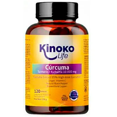 Kurkuma 95 % Ingwer schwarzer Pfeffer Boswellia 120 Kapseln, Kinoko Life
