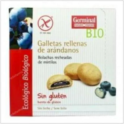 Glutenfreie Bio-Füllkekse mit Heidelbeeren 200 g, Germinal Bio