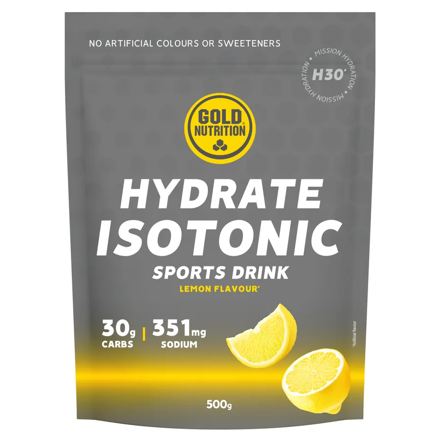 Hydrate isotonic H30 limón 500 g, Gold Nutrition