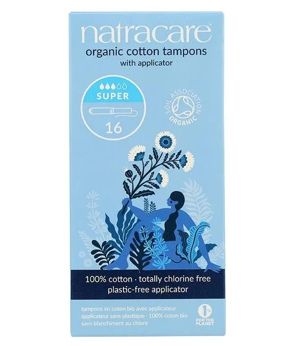 Tampón con aplicador Súper 16 uds., Natracare