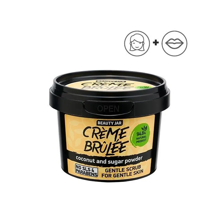Esfoliante facial suave - Coco e pó de açúcar, Beauty Jar
