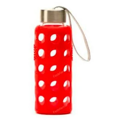 Botella borosilicato con silicona rojo BBO6 300 ml, Irisana
