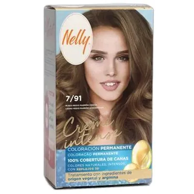 Tinte crema INTENSE791 rubio medio marron ceniza, Nelly