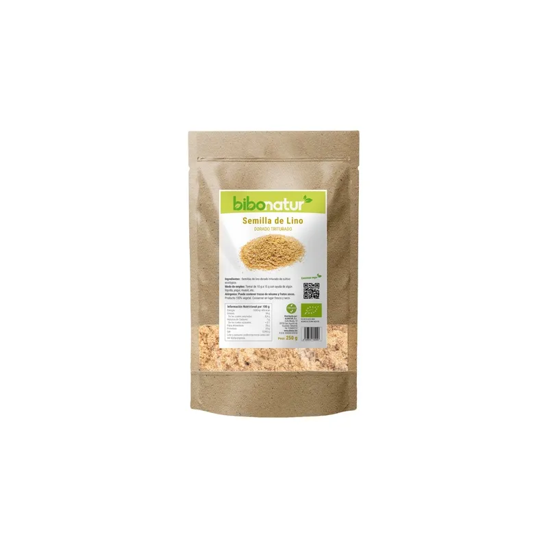 Semillas lino dorado triturado BIO 250 g, Bibonatur