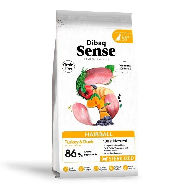 Dibaq sense hairball anatra-tacchino gatto 1,5 kg, Dibaq Vet