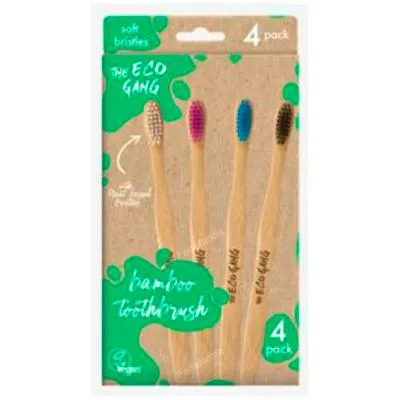 Pack cepillo de dientes adulto suave surtido 4 uds., The Eco Gang