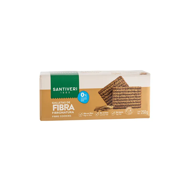 Galletas fibronatura 1p sin azúcar 250 g, Santiveri