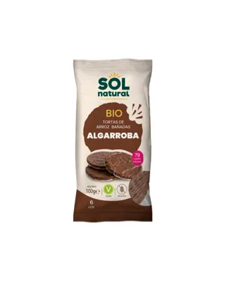 Bolachas de arroz com alfarroba BIO 100 g, Solnatural