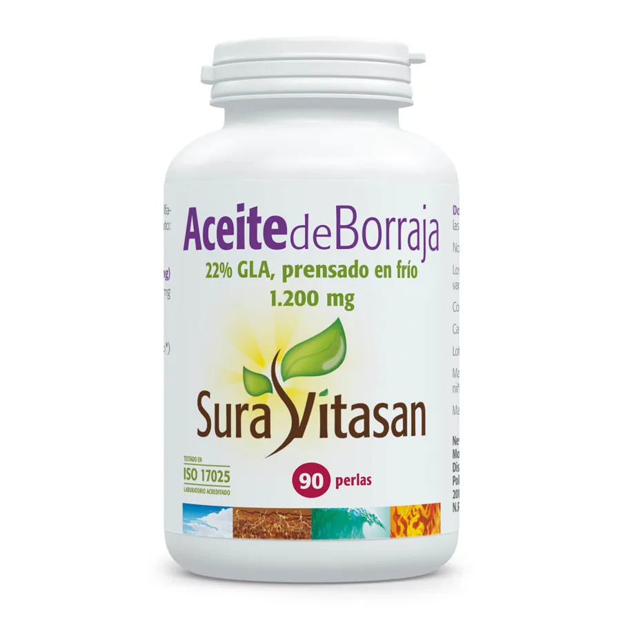 Aceite de borraja 1200 mg 90 perlas, Sura Vitasan