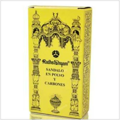 Encens santal 30 g et charbons 10 uds., Radhe Shyam