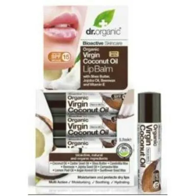 Bálsamo labial aceite coco orgánico 5,7 ml, Dr. Organic