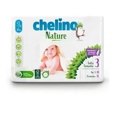 Pañal inf nature T/3 4- 36un 10 kg, Chelino