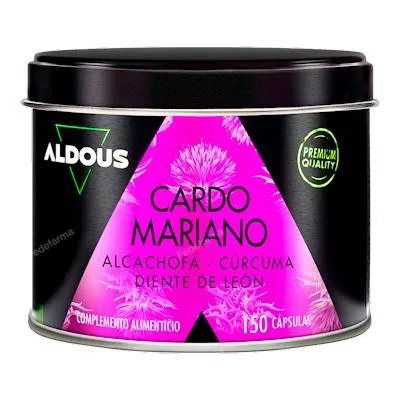 Chardon-Marie avec artichaut, curcuma, pissenlit et desmodium 150 gélules, Aldous Bio