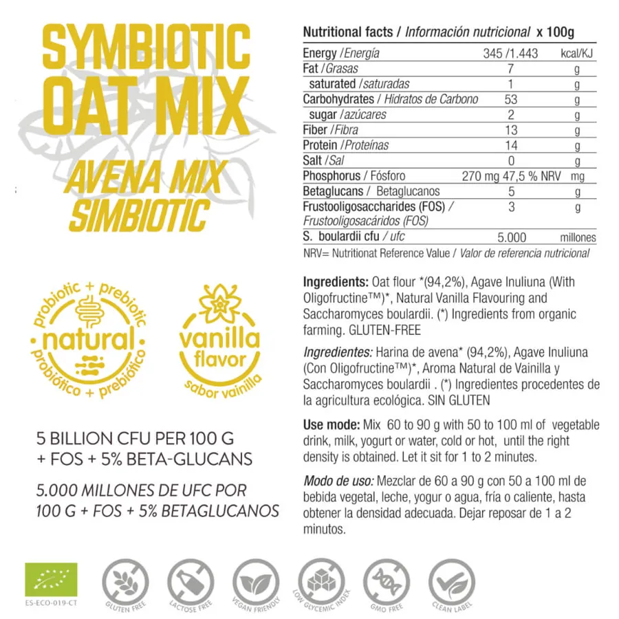 Mix Simbiotico De Avena sin gluten BIO 1 kg, Energy Feelings · imagen 2