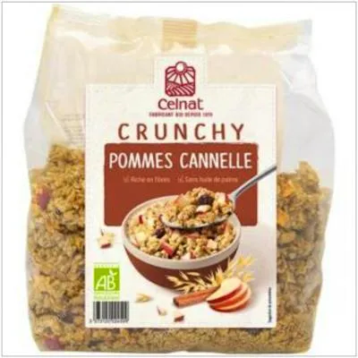Muesli crunchy manzanas y canela BIO 500 g, Celnat