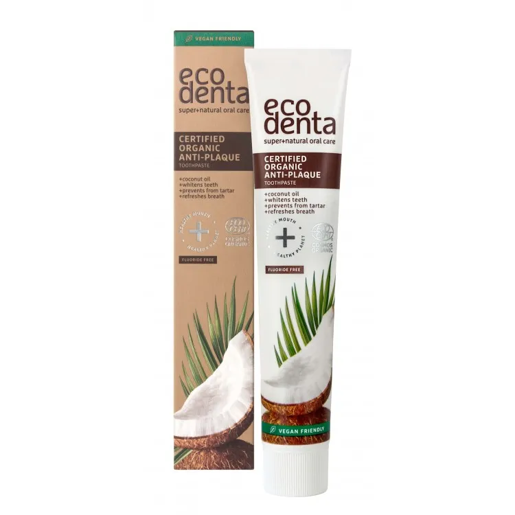 Pasta de Dientes Anti-Placa Orgánica Coco 75 ml, Ecodenta