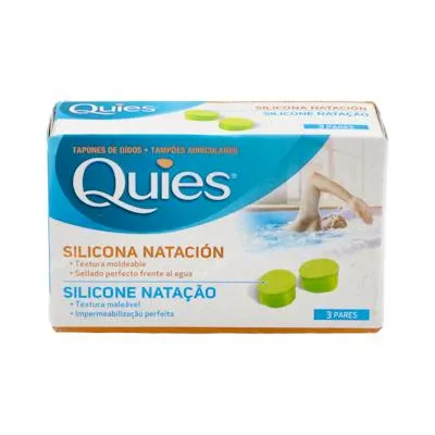 Tapones natacion silicona adultos 6 uds., Quies
